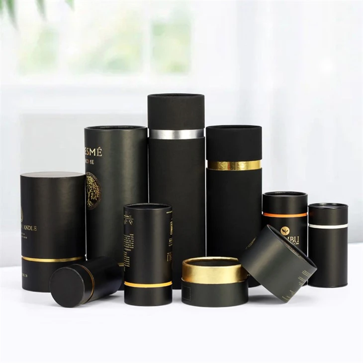 Black Cylindrical Perfume Packaging Box Black Cylindrical Perfume Packaging Box