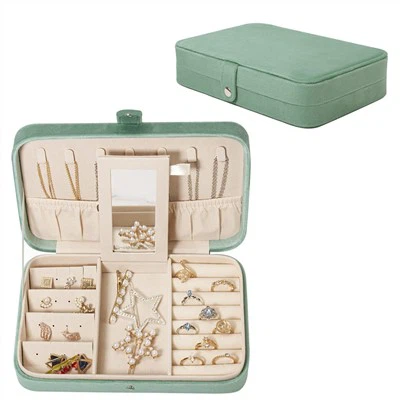 Pendientes simples de terciopelo personalizados Pendientes Anillos Caja de almacenamiento de joyas