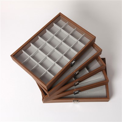 Organizador de anillos de joyería de lujo con tragaluz