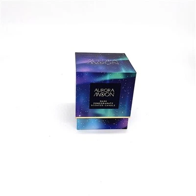 Caja de embalaje rígida con forma de cubo con impresión Galaxy Aurora personalizada